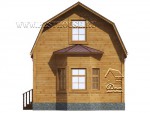 Фасад дома из бруса Д-07-4