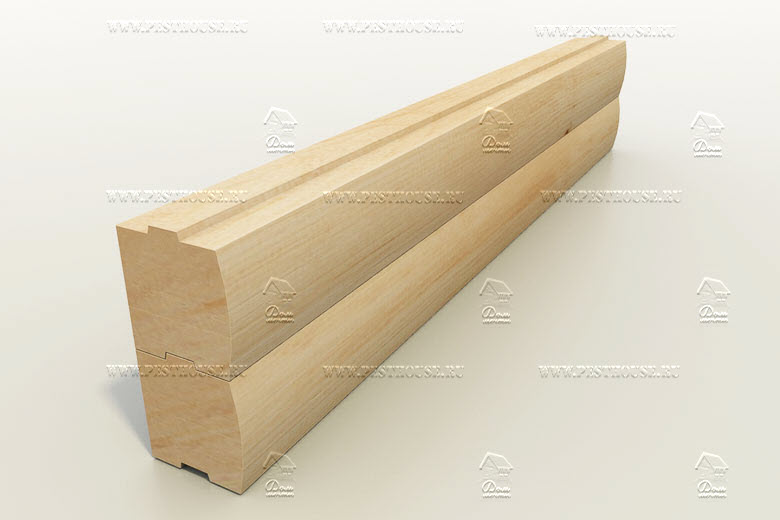 Брус профилированный (эмитация блок-хауса) сечением 150х150 мм. одношиповой.