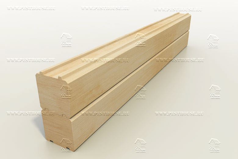 Брус профилированный (перегородочный) сечением 150х150 мм. двухшиповой