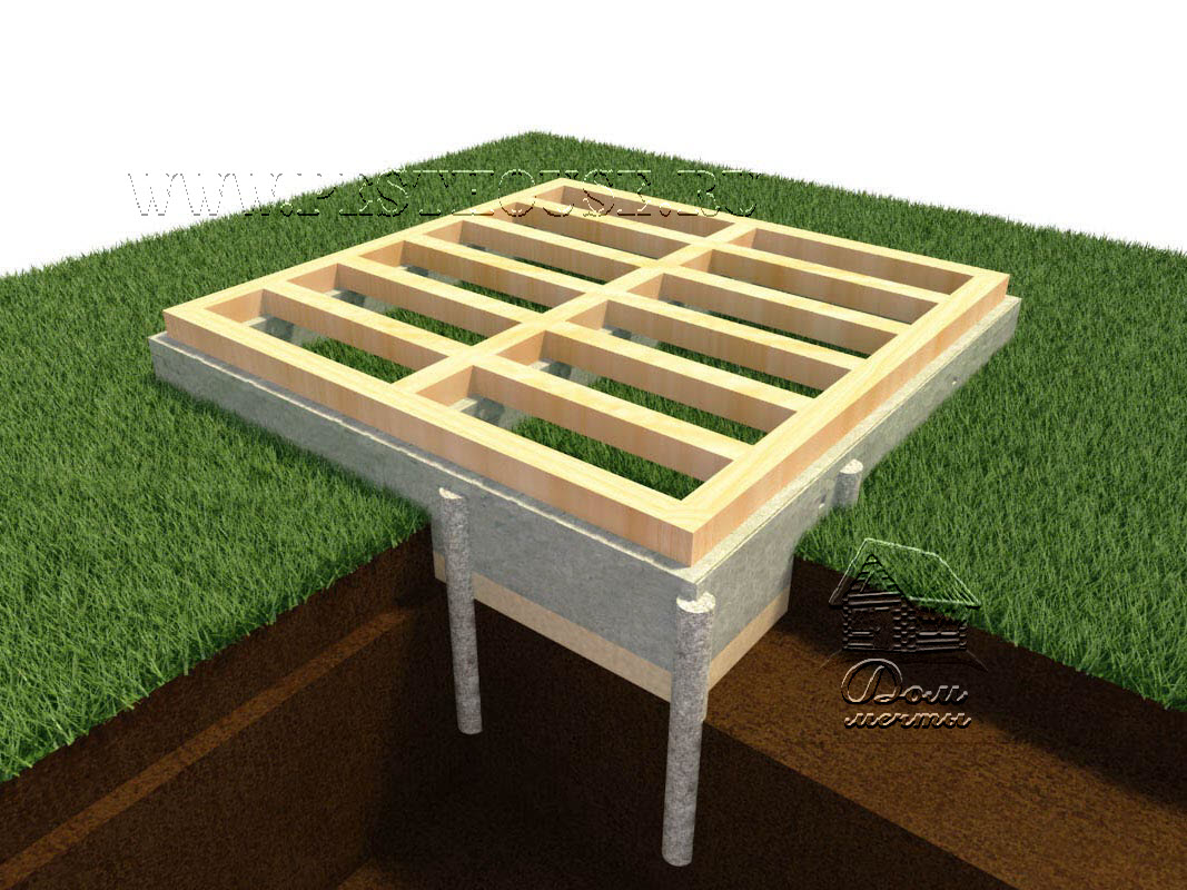 фундамент ленточный со сваями